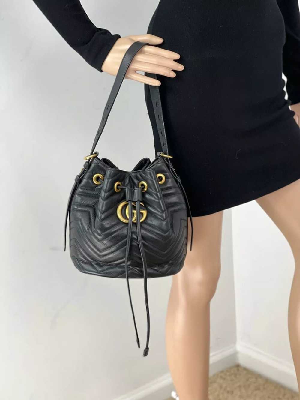 Gucci Handbag Sylvie Web GG Marmont Black Leather… - image 9