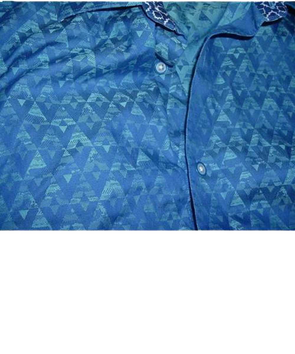 Robert Graham Blue Geometric Triangle Pattern - image 1