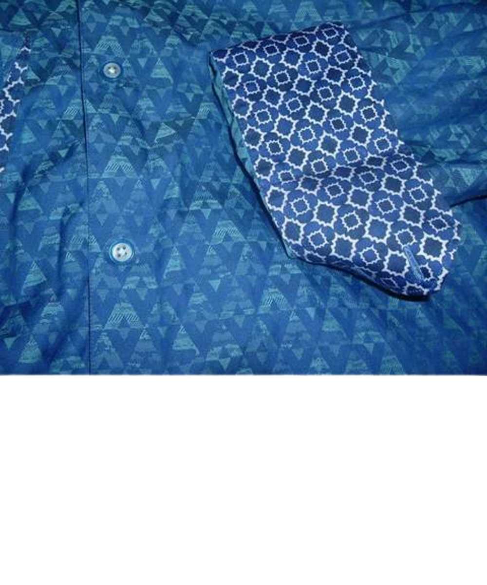 Robert Graham Blue Geometric Triangle Pattern - image 1