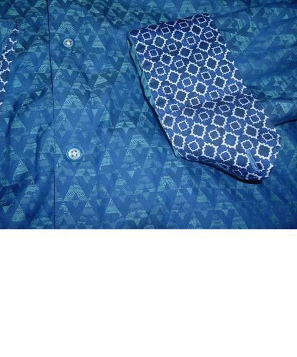 Robert Graham Blue Geometric Triangle Pattern - image 3