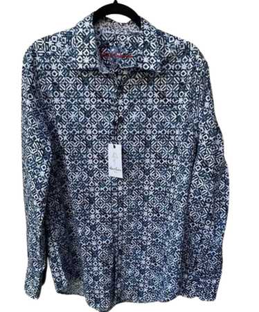 Robert Graham Blue White Geometric