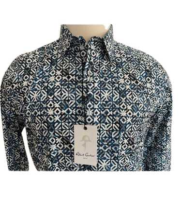 Robert Graham Blue White Geometric