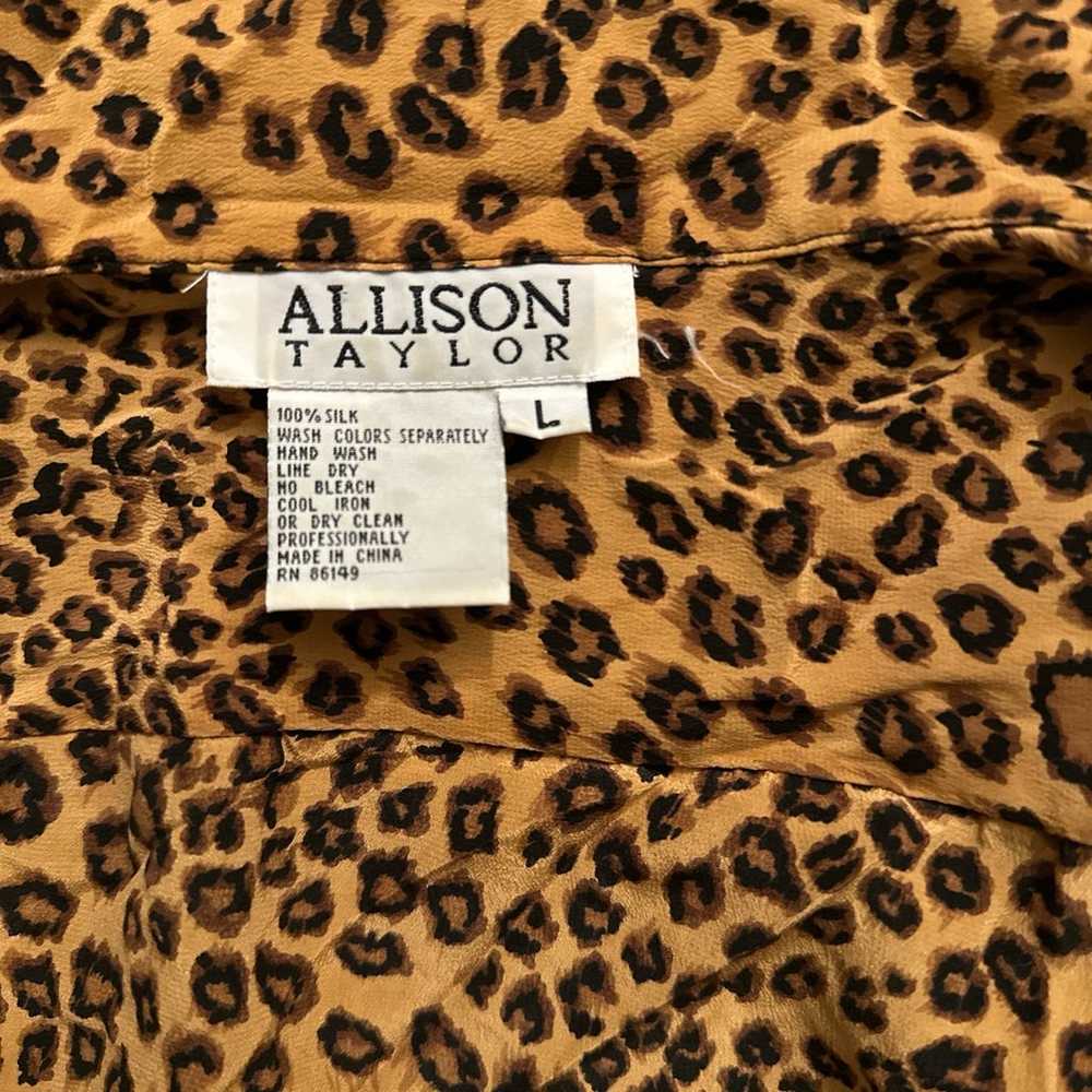 Vintage Allison Taylor 100%silk long sleeve shirt… - image 3