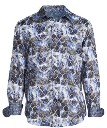 Robert Graham Blue White Abstract Geometric