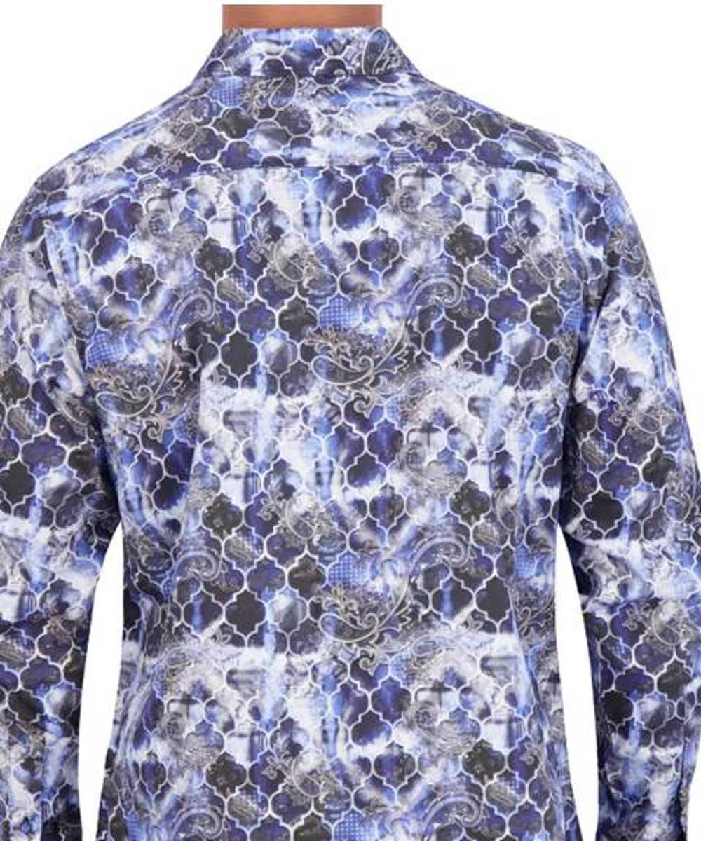 Robert Graham Blue White Abstract Geometric - image 2