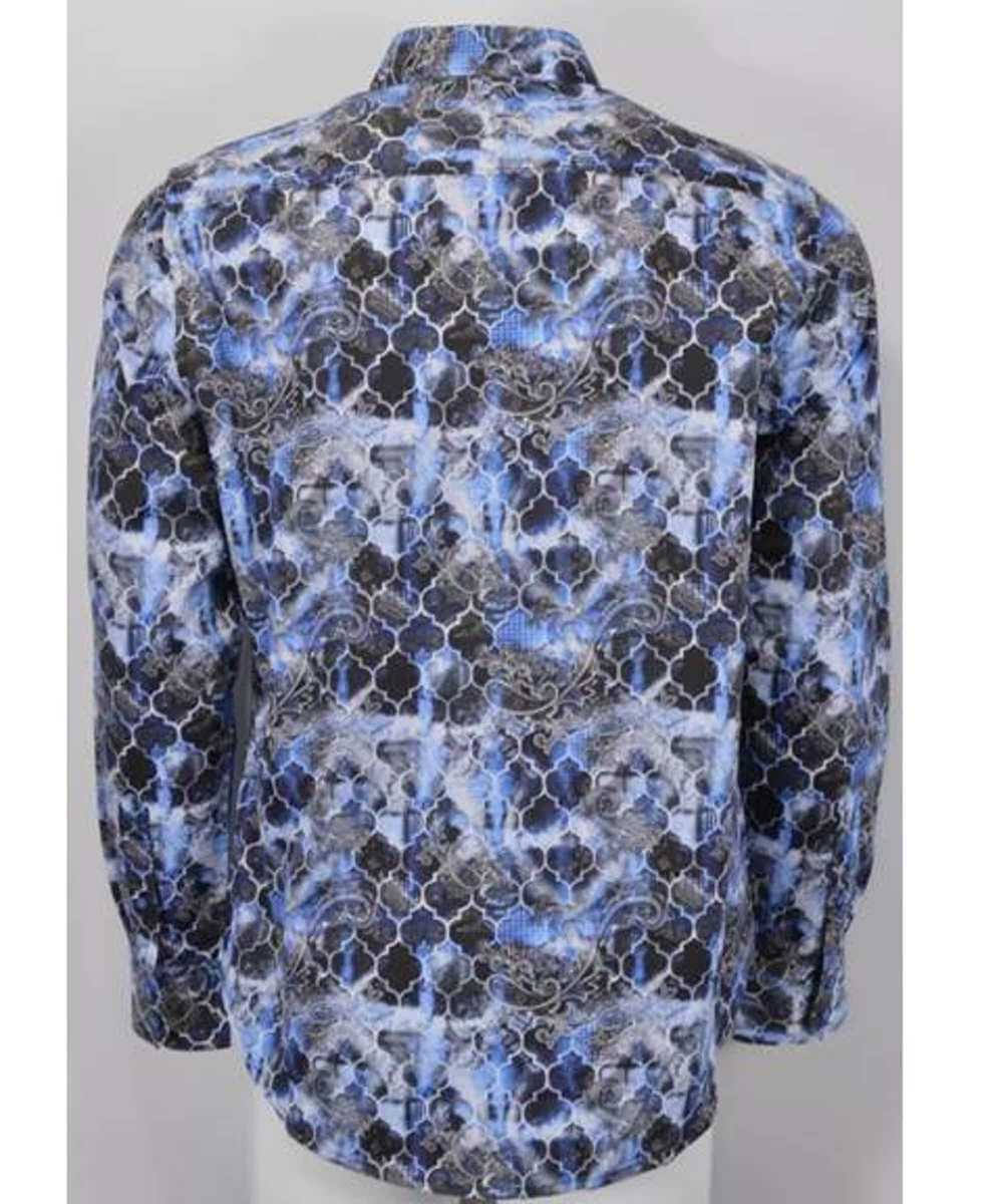 Robert Graham Blue White Abstract Geometric - image 5