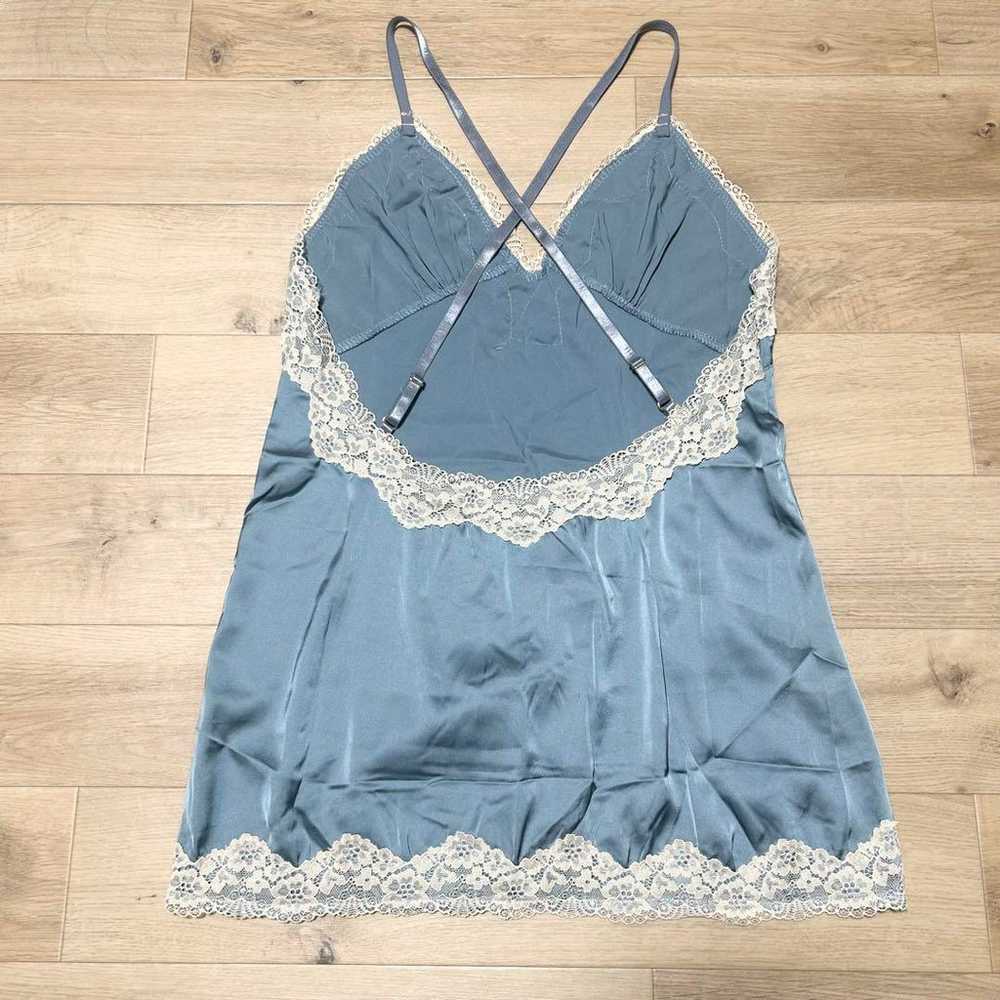 Layered Lingerie Tunic Blue Satin Lace Negligee - image 5