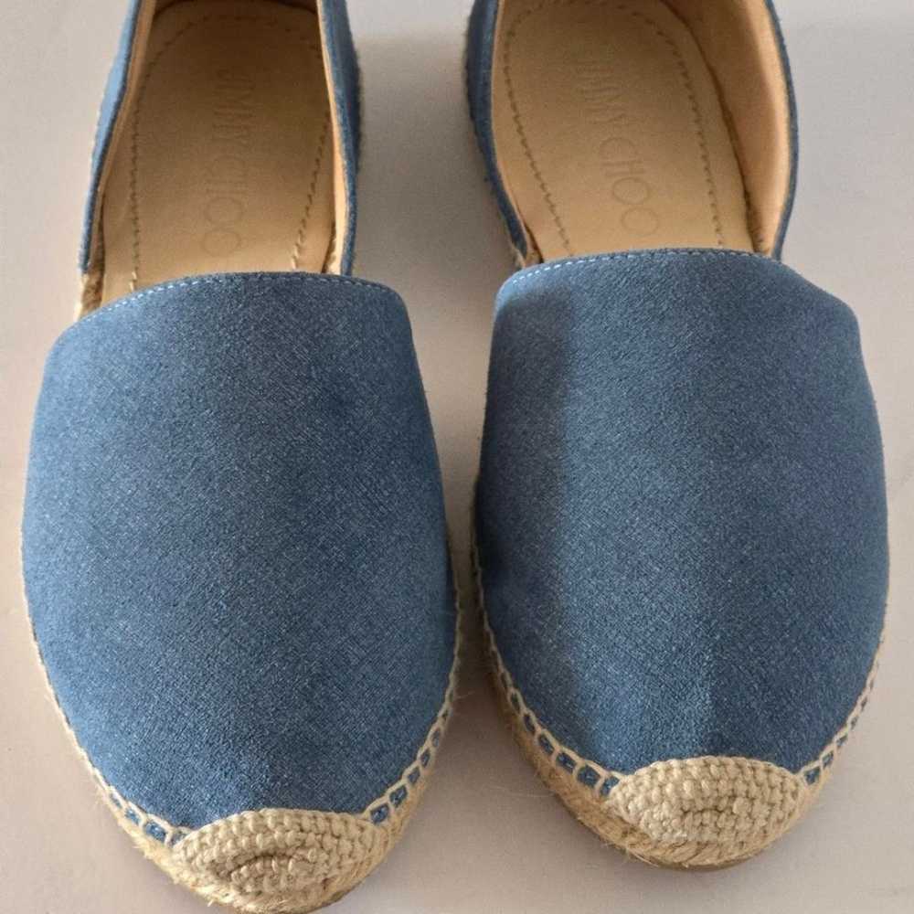 Jimmy Choo Dreya Denim Leather d'Orsay Espadrille… - image 3