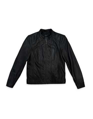 ALFANI BLACK LEATHER JACKET (M)