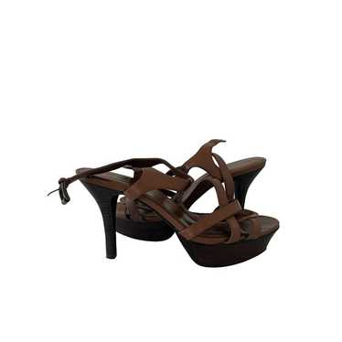 BCBGENERATION Brown Platform Sandals Heels Size 9… - image 1