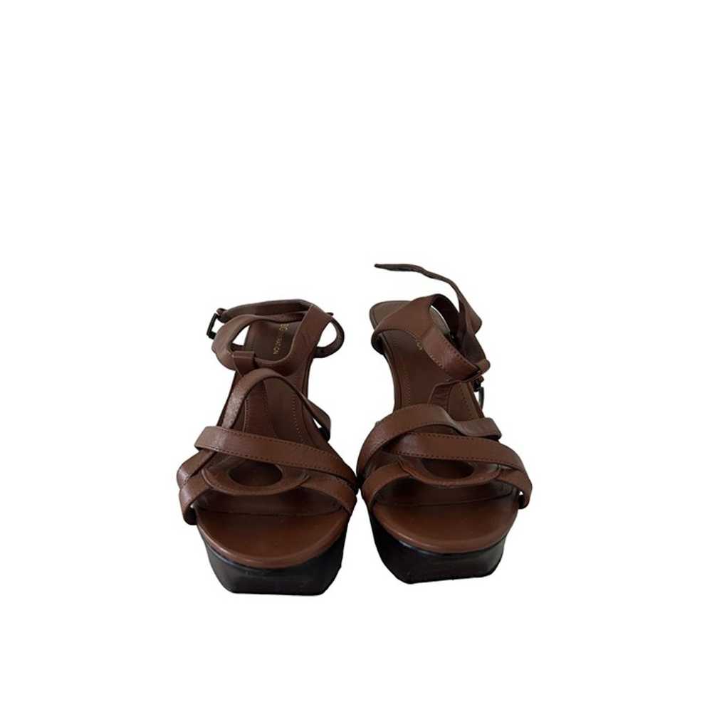 BCBGENERATION Brown Platform Sandals Heels Size 9… - image 2