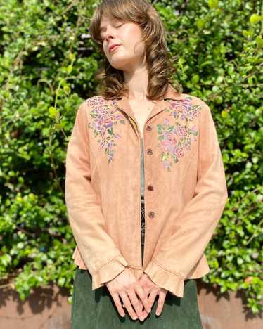 Summer Jewel Mauve Hand Painted Suede Jacket