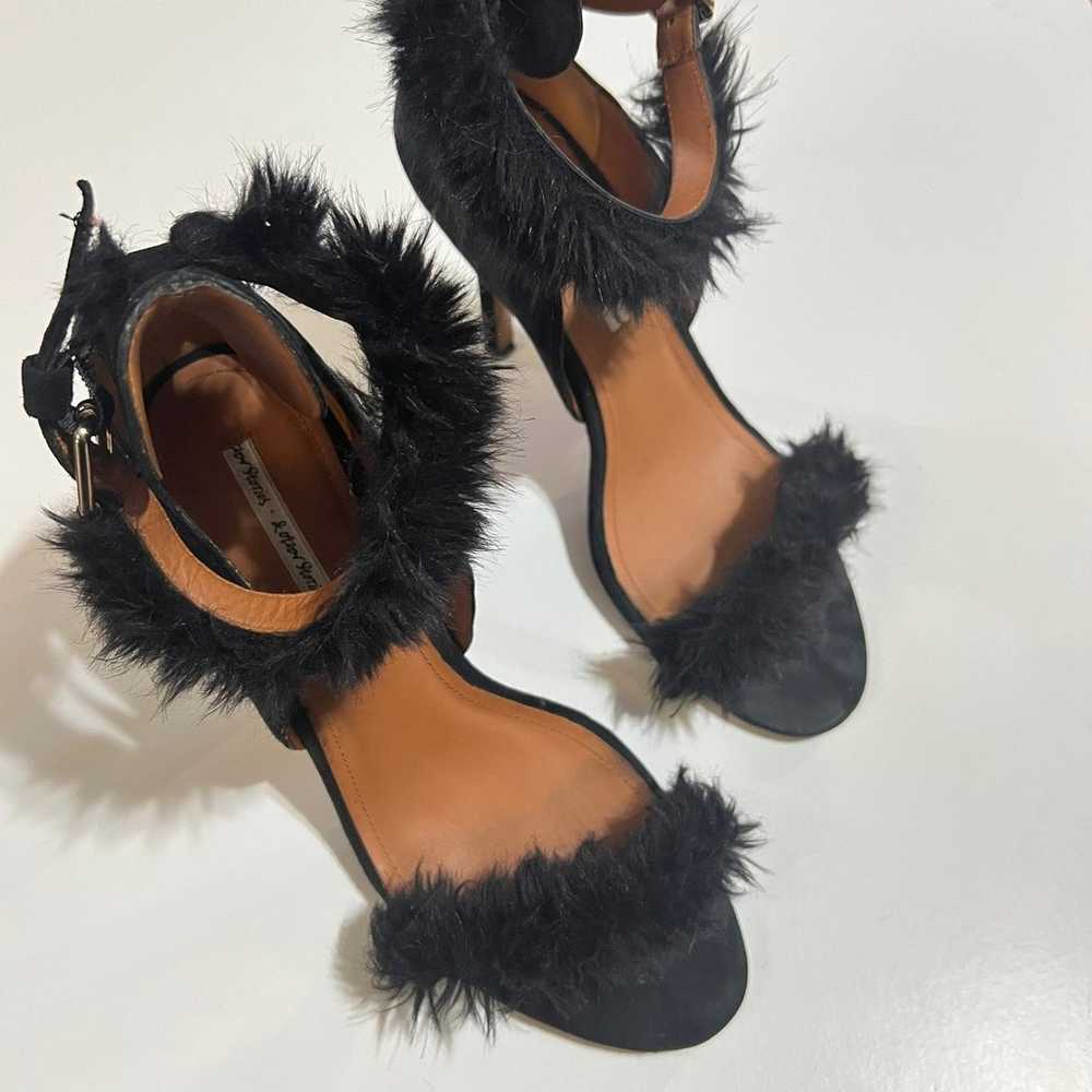 & Other Stories Black Fuzzy Strappy Heels Womens … - image 3