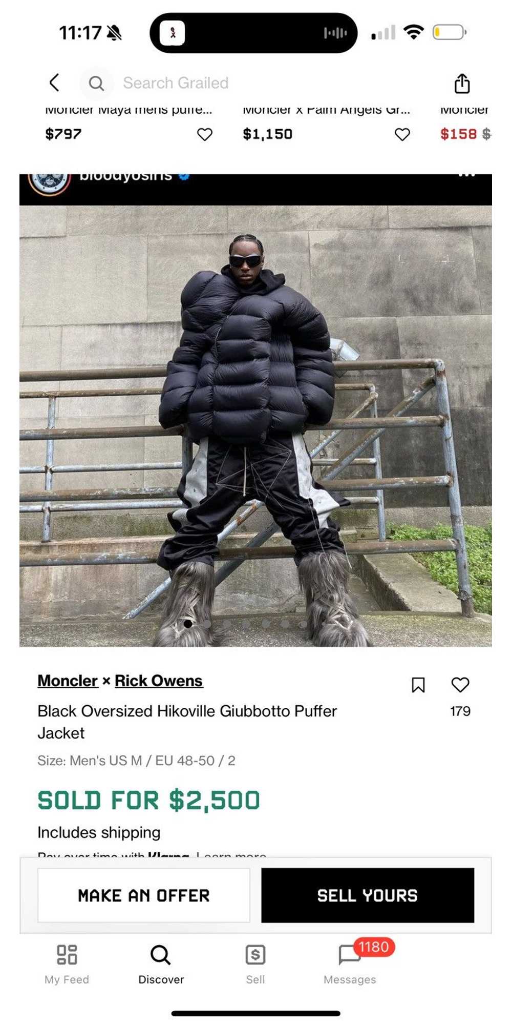 Moncler × Rick Owens Rick Owens Moncler Giubbotto… - image 2