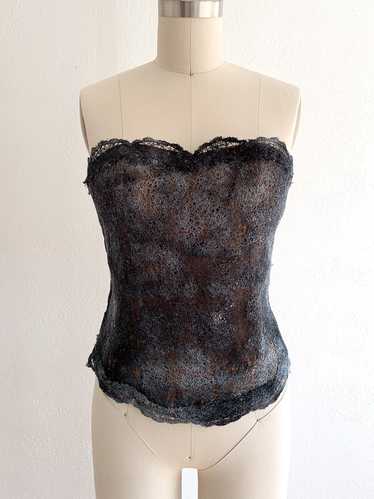 Painted Sequin & Lace Bustier