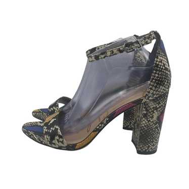 Sam Edelman Yaro Block Heels Snake Skin Buckle Mul