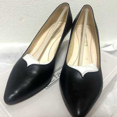 fiamme Black Leather Pointed Toe Pumps