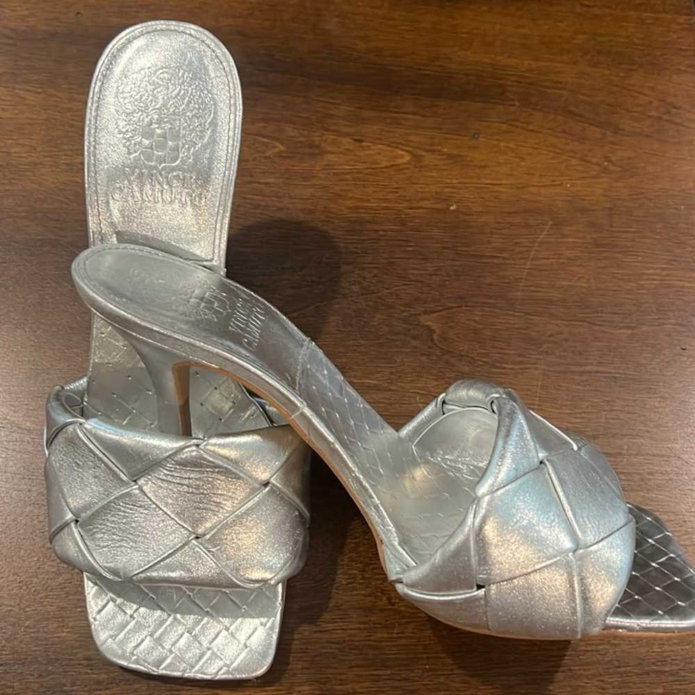 Vince Camuto silver leather heels NWOT - image 2