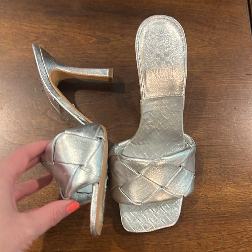 Vince Camuto silver leather heels NWOT - image 5