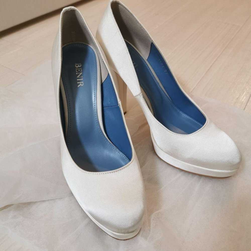 BENIR White Satin High Heels Size 37 - image 1