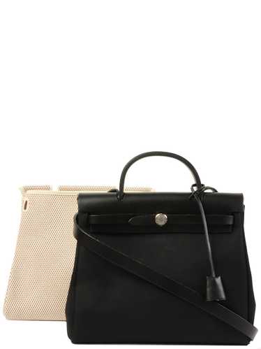 Hermes HERMES 2004 Made Herbag Pm Black/Natural