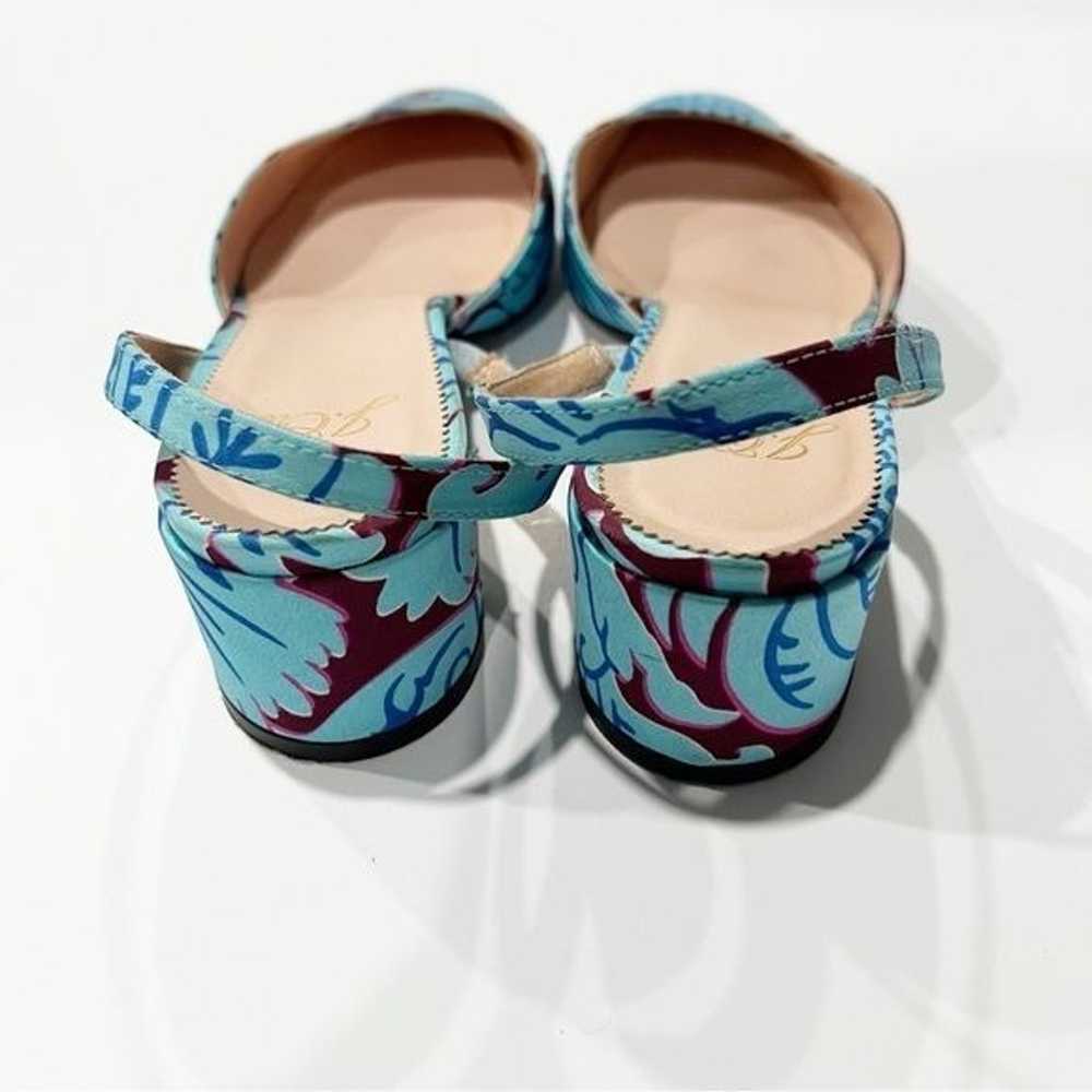 J Crew Blue Jungle Print Block Heel Slingback Pum… - image 4