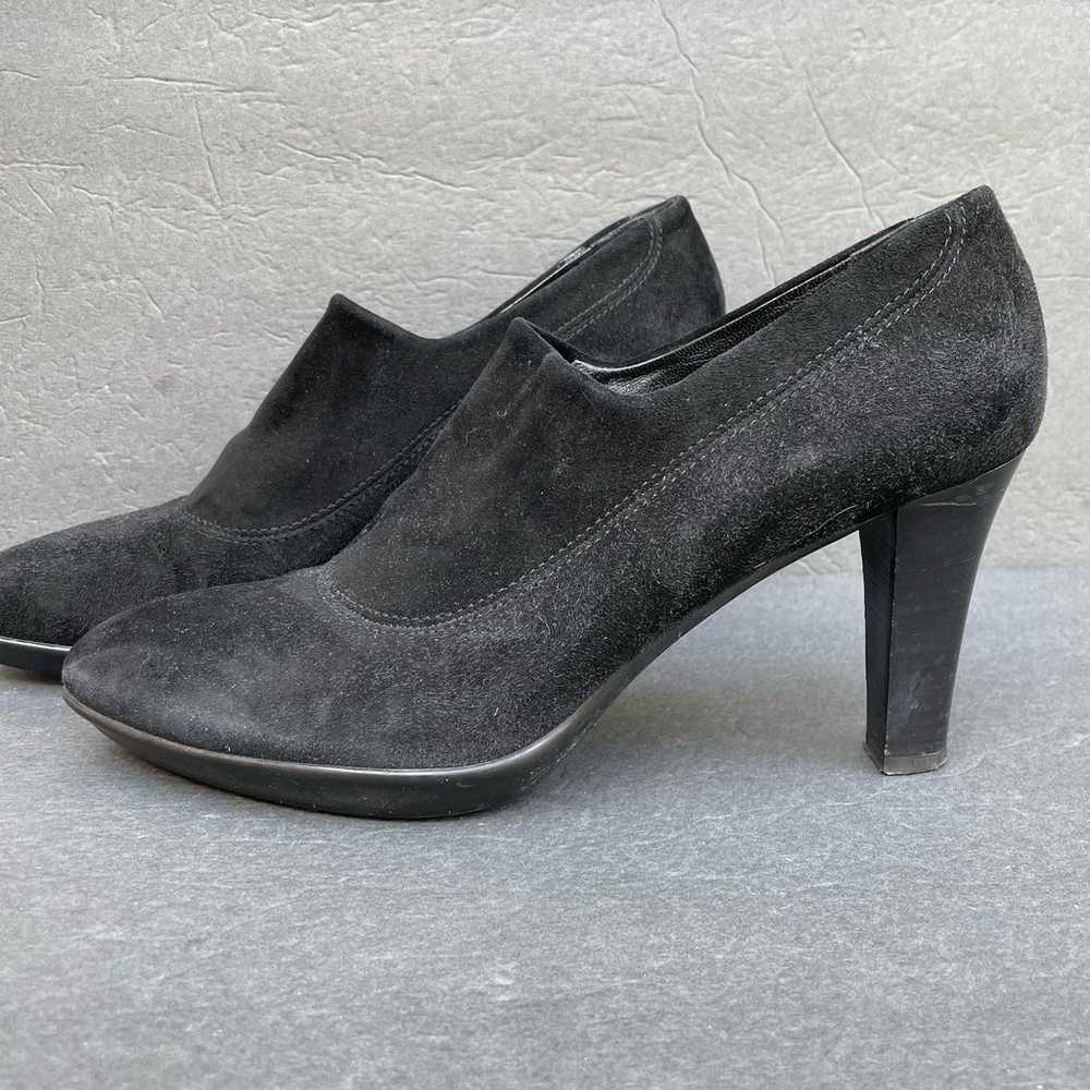 Aquatalia Black Suede Nubuck Heels Italy 10 - image 2