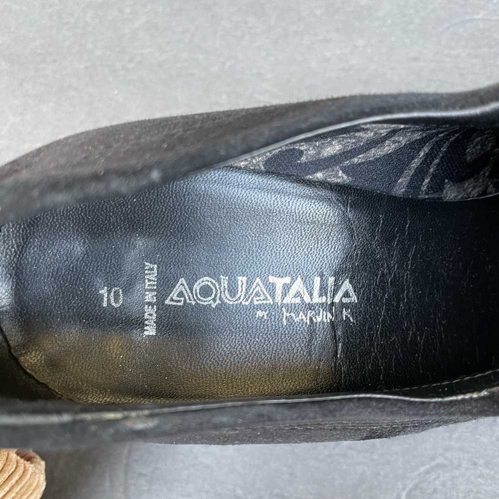 Aquatalia Black Suede Nubuck Heels Italy 10 - image 8