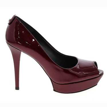 Stuart Weitzman Ruby Patent Leather Peep Toe Pumps