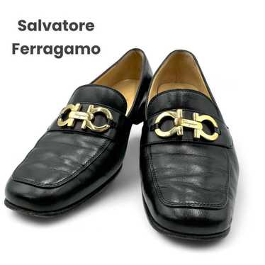 【Beautiful item】Ferragamo Gancini Heel Loafers Bl… - image 1