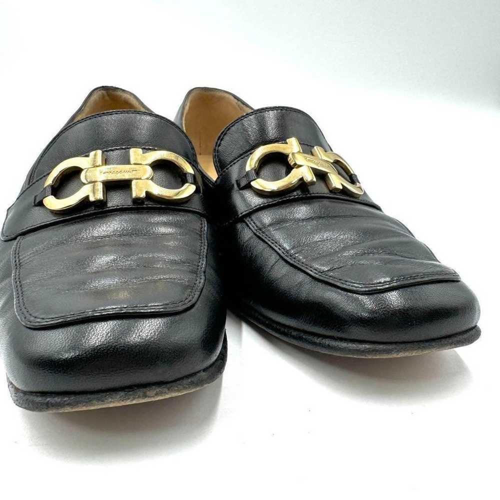 【Beautiful item】Ferragamo Gancini Heel Loafers Bl… - image 3