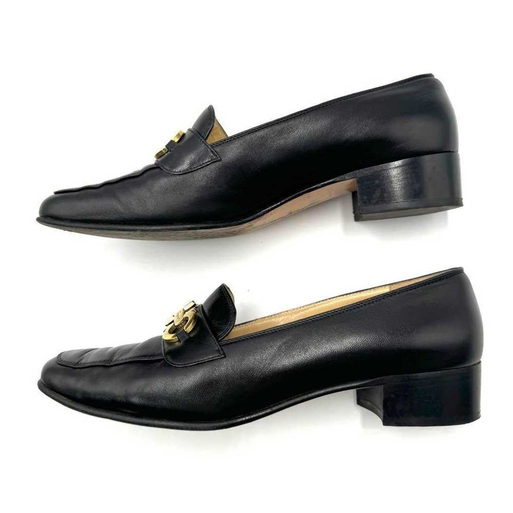 【Beautiful item】Ferragamo Gancini Heel Loafers Bl… - image 9