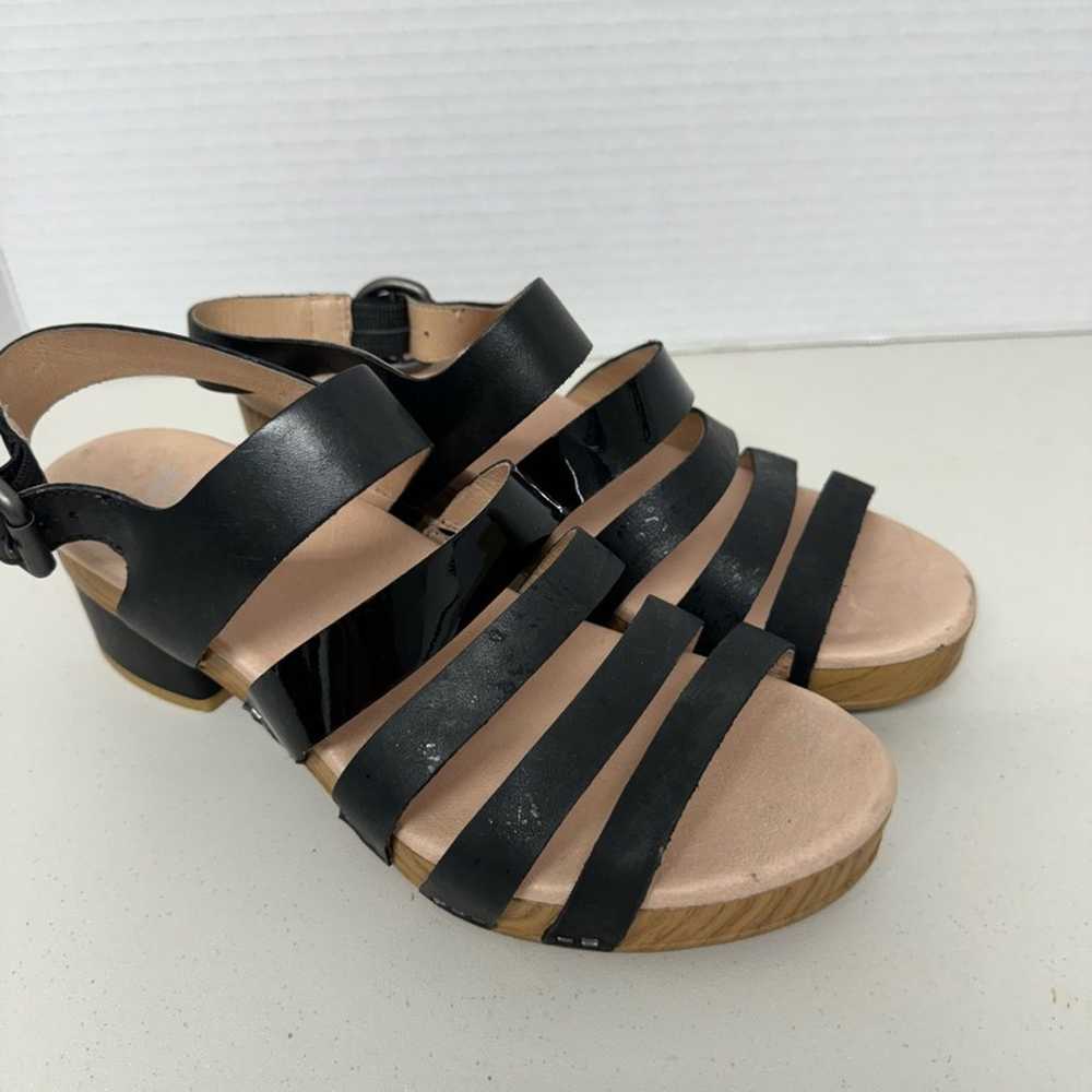 Dansko Black Leather Strappy Sandals Chunky Heels… - image 4