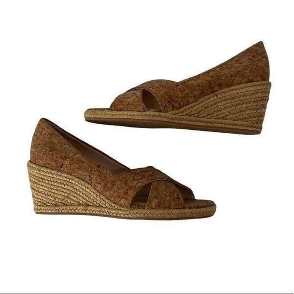 Jack Rogers Tan Palmer Cork Espadrille Wedges NWOT - image 2