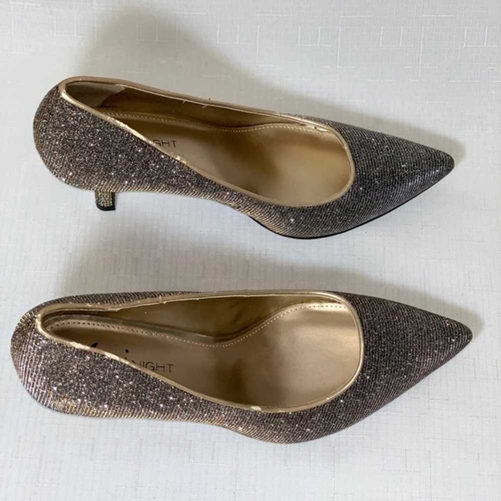 NWT Fioni Night Heel Shoes Women 9.5 Gold Sparkle… - image 11