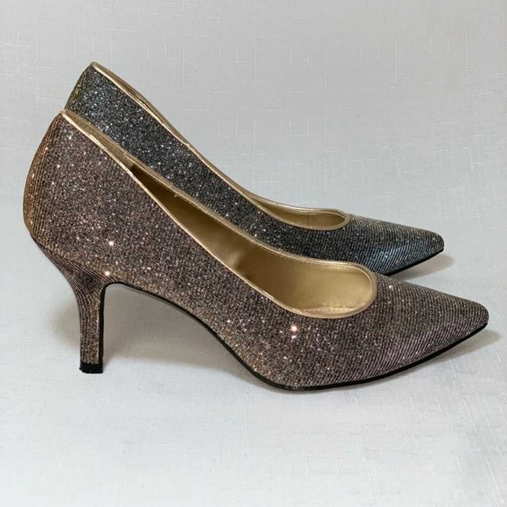 NWT Fioni Night Heel Shoes Women 9.5 Gold Sparkle… - image 3