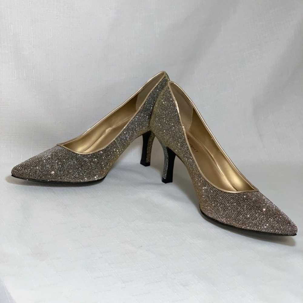 NWT Fioni Night Heel Shoes Women 9.5 Gold Sparkle… - image 4