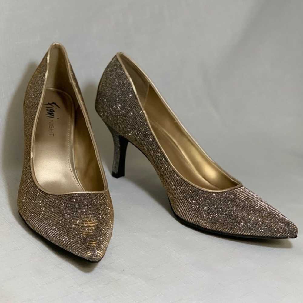 NWT Fioni Night Heel Shoes Women 9.5 Gold Sparkle… - image 5