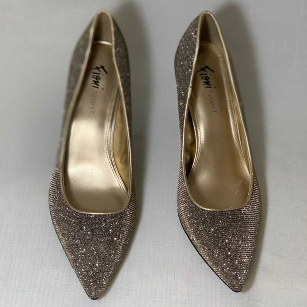 NWT Fioni Night Heel Shoes Women 9.5 Gold Sparkle… - image 9