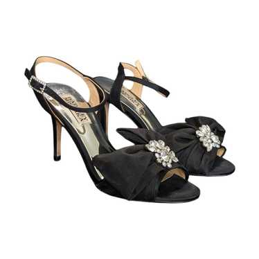 Badgley Mischka Samantha Satin Sandals Heels Blac… - image 1