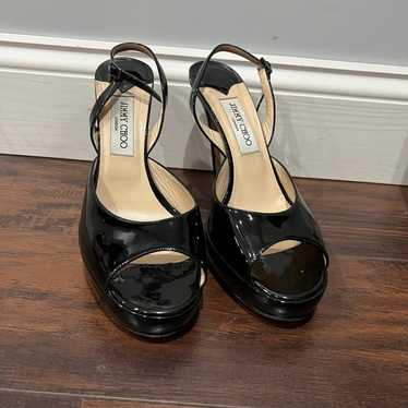 Jimmy Choo Nova US 9.5  Patent Leather Peep Toe S… - image 1