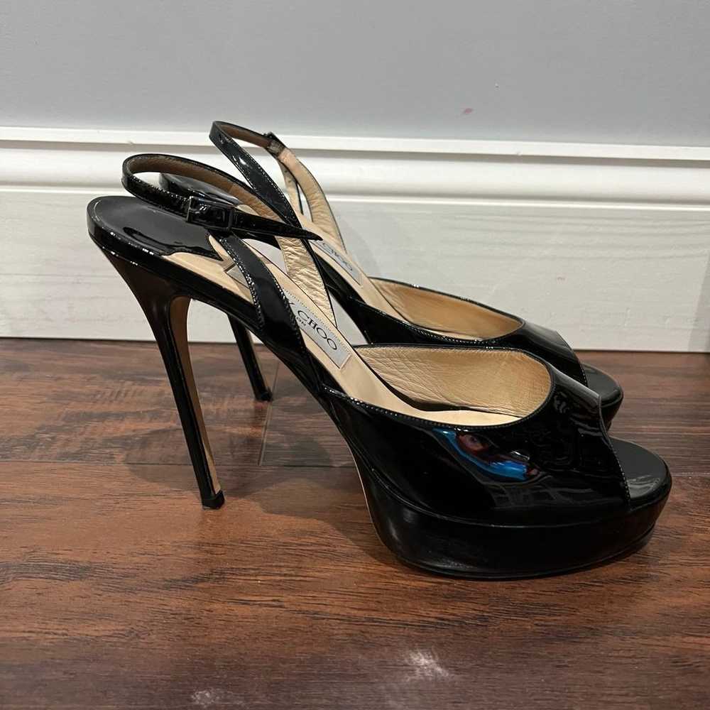 Jimmy Choo Nova US 9.5  Patent Leather Peep Toe S… - image 2