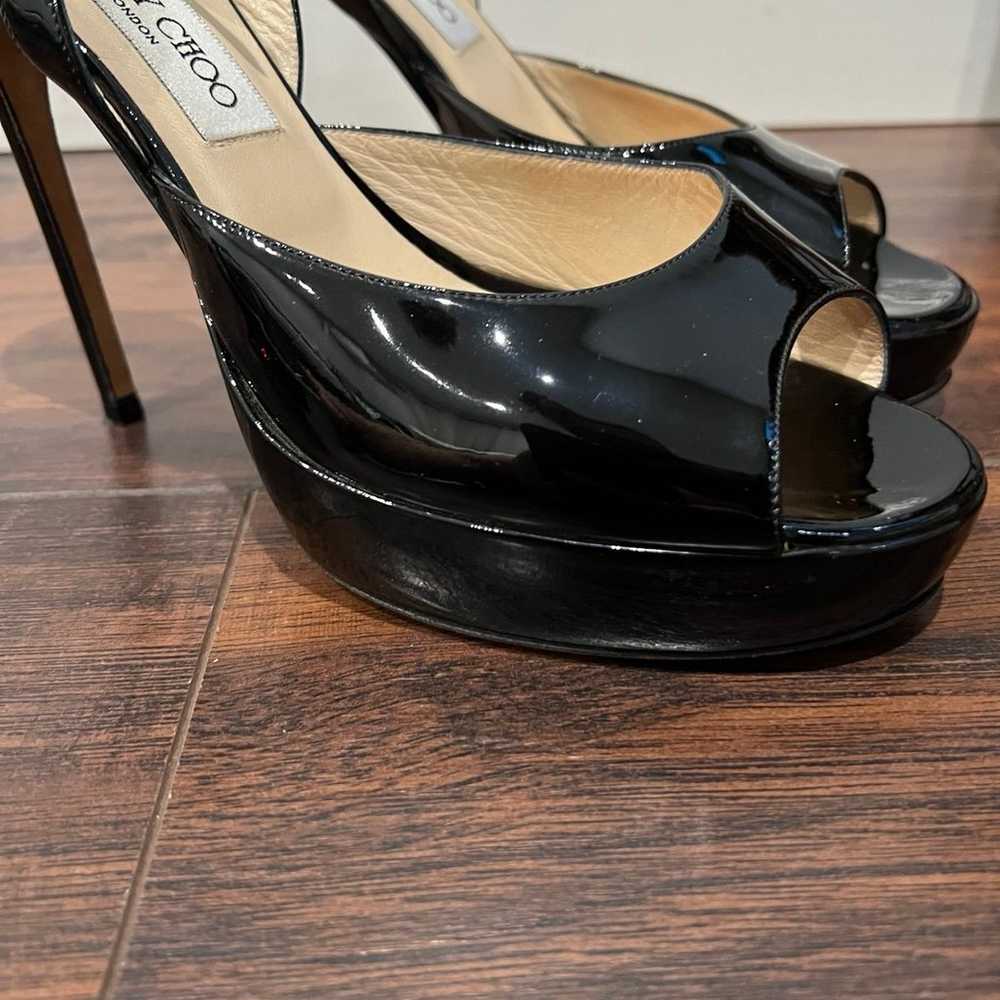 Jimmy Choo Nova US 9.5  Patent Leather Peep Toe S… - image 6