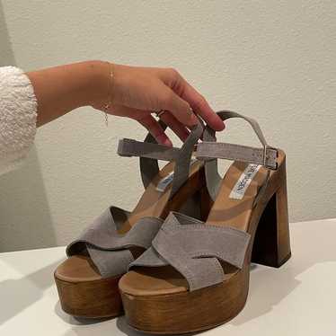 Steve Madden Grey Platform Heels