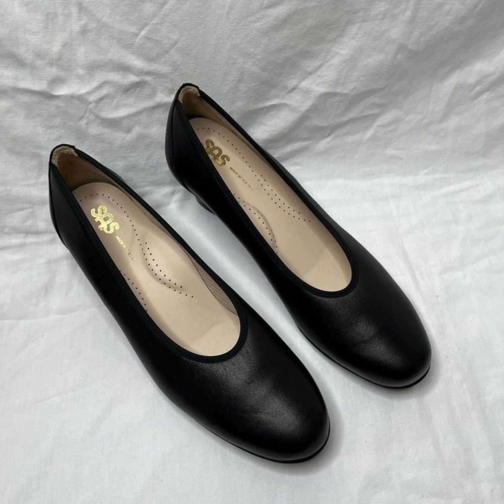 SAS Women's Black Leather Milano Pumps Kitten Hee… - image 2