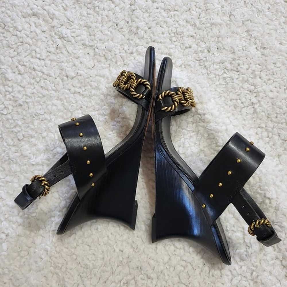 TORY BURCH Perrine Wedge Sandals  Black  size 8 - image 3