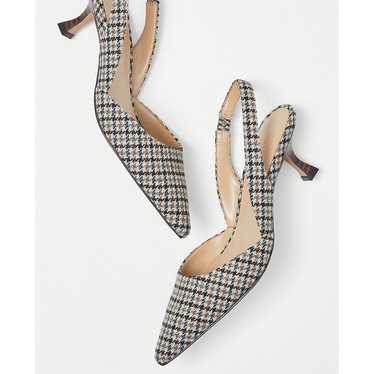 Ann Taylor Mini Houndstooth Slingback Kitten Heel 