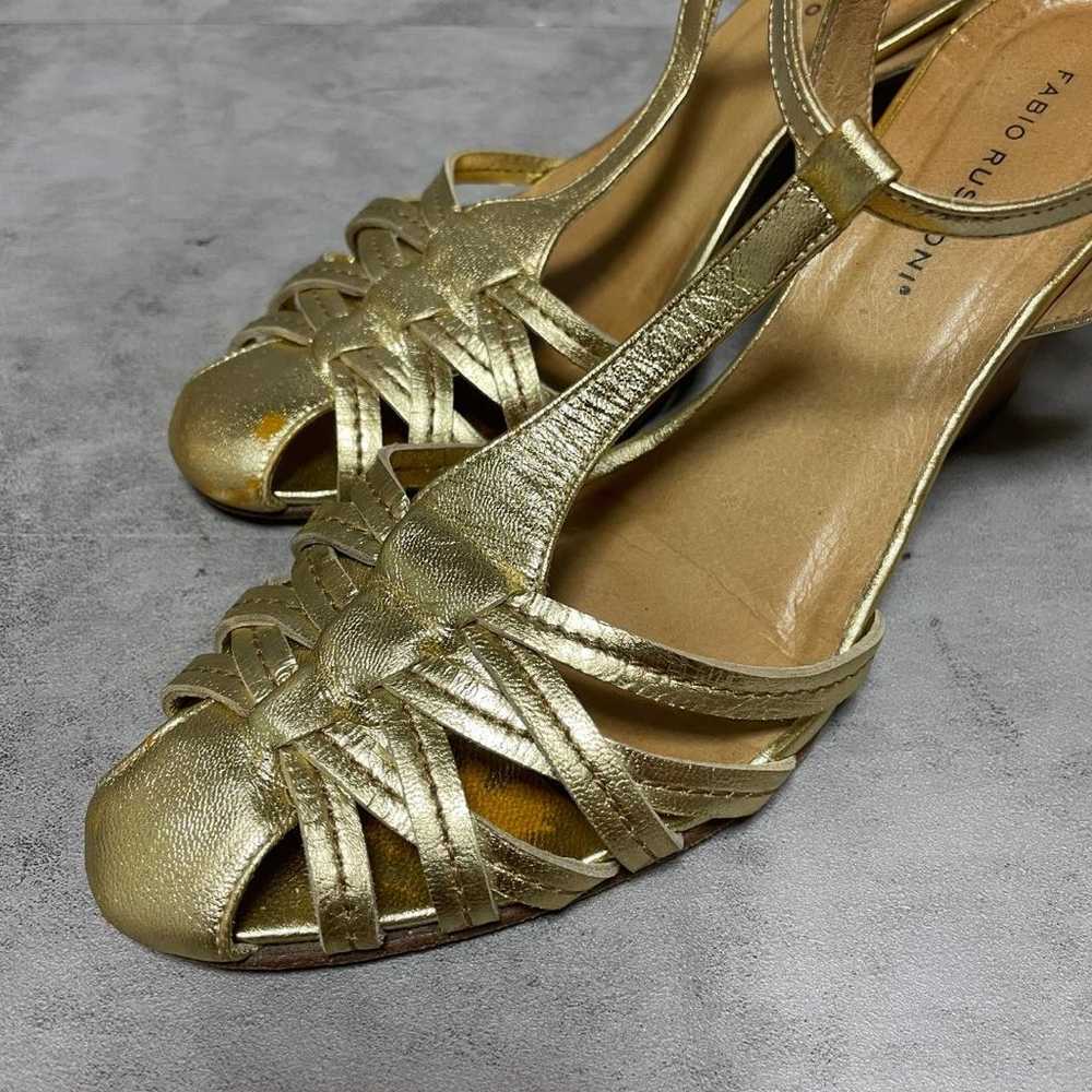 【Fabio Rusconi】(36) Strap Pumps Wedge Sole Gold - image 12