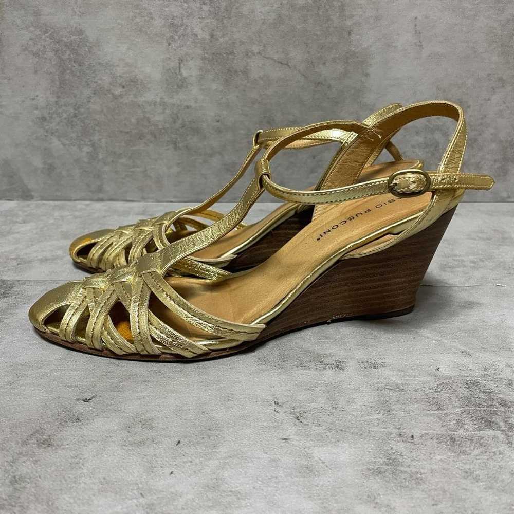 【Fabio Rusconi】(36) Strap Pumps Wedge Sole Gold - image 2