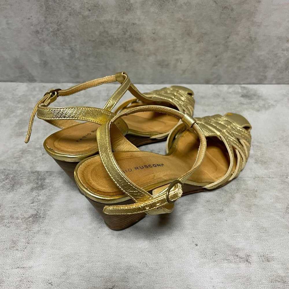 【Fabio Rusconi】(36) Strap Pumps Wedge Sole Gold - image 4